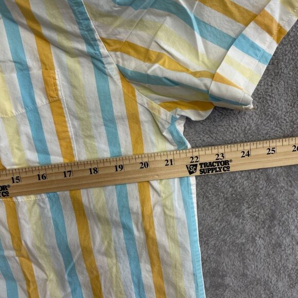 NWOT LANDS' END Men's Lands' End Traditional Fit Striped Short sleeve Button dow - Picture 4 of 7